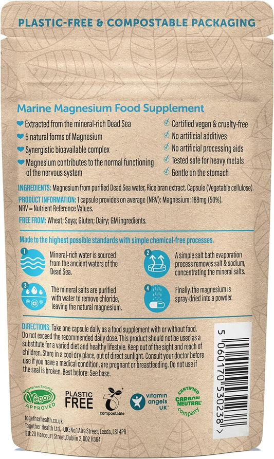 Marine Magnesium ? Together Health ? from Natural Marine Salts ? 5 Natural Forms of Magnesium ? Vegan Friendly ? Made in The UK ? 30 Vegecaps