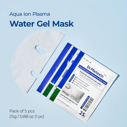 Aqua Ion Plasma Water Gel Mask For Moisturizing & Soothing Face Care, Korean Skincare, 25G*5Ea