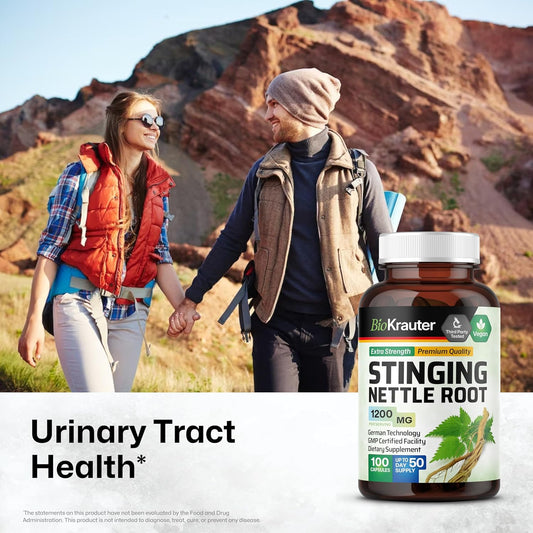 Bio Krauter Stinging Nettle Capsules 1200 Mg - 250 Natural Urinary Tract & Overall Support Caps - Nettle Root Powder (Urtica Dioica) - Non Gmo