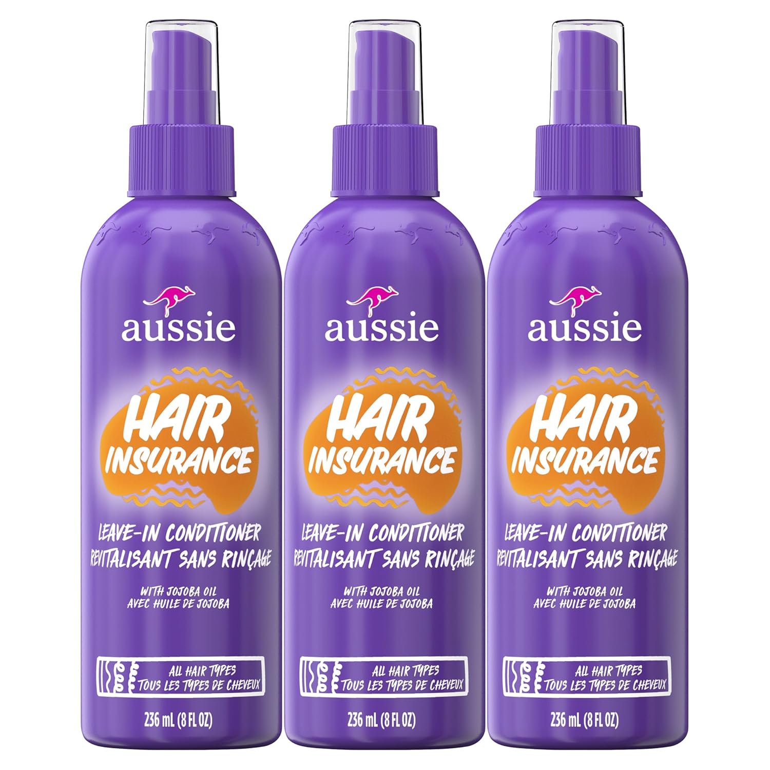 Aussie Hair Insurance, Leave-In Conditioner For All Hair Types, 8 Fl Oz