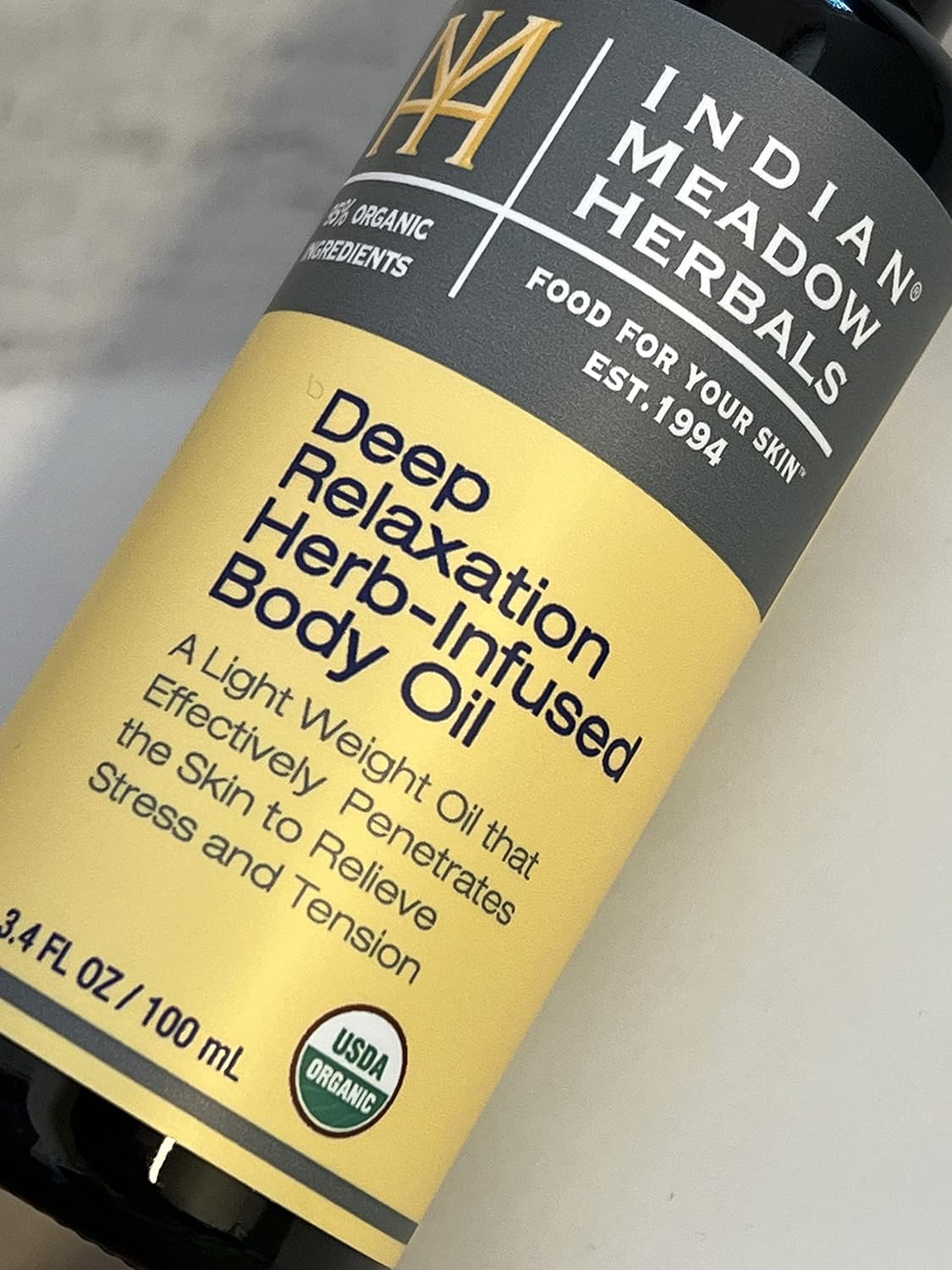 Indian Meadow Herbals Deep Relaxation Herb-Infused Body & Massage Oil (3.4oz) – A Lightweight Body Massage Oil to Relieve Stress and Tension. USDA Certified Organic. : Health & Household