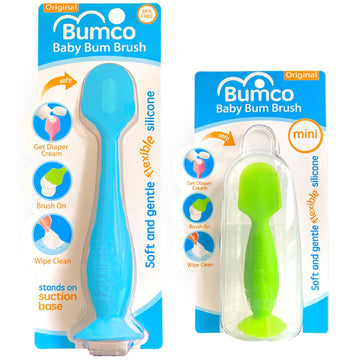 Bumco Diaper Cream Spatula Home & Travel Set - BPA-Free Butt Paste Diaper Cream Applicator, Soft Diaper Rash Cream Applicator, Butt Spatula Baby, Mom-Invented Diaper Bag Essentials, 2-Pack