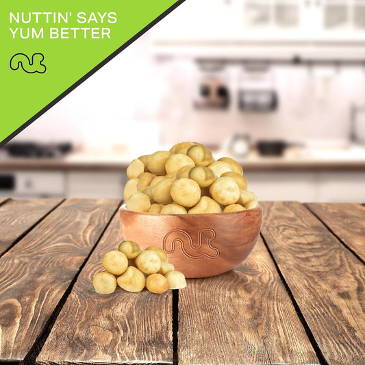 Nut Cravings - Macadamia Nuts Roasted & Salted - No Shell, Whole (16oz - 1 LB) Bulk Nuts Packed Fresh in Resealable Bag - Healthy Protein Food Snack, All Natural, Keto Friendly, Vegan, Kosher