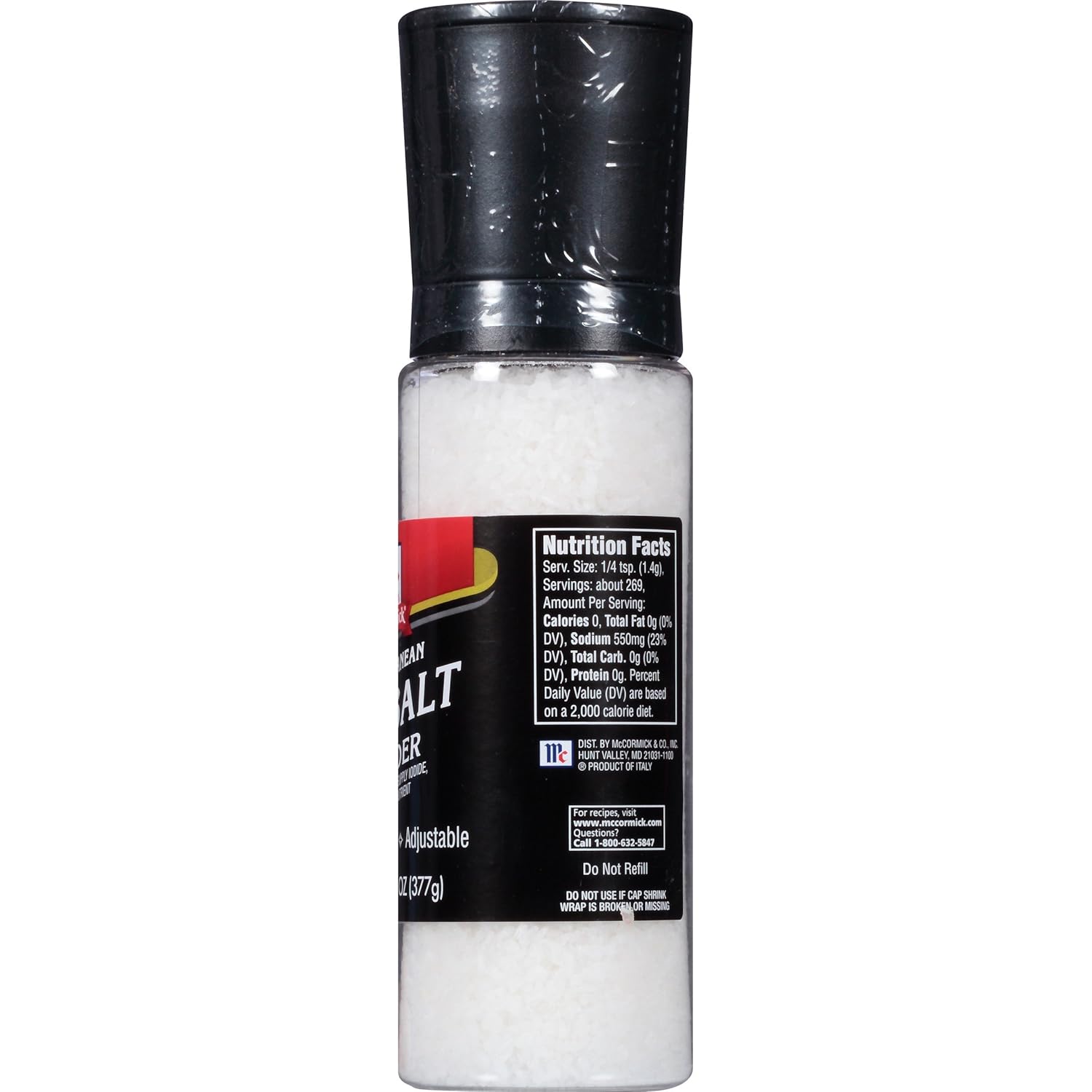 Mccormick Mediterranean Sea Salt Grinder, 13.3 Oz