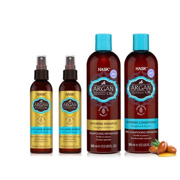 Hask Argan Oil Collection: 2 5-In-1 Leave In Conditioners And 1 Shampoo And Conditioner Set