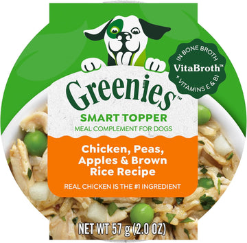 Greenies Smart Topper High Protein Wet Mix-In For Dogs, Chicken, Peas, Apples & Brown Rice Recipe In Vitabroth™ Broth - Bone Broth + Vitamins E & B1, Pack Of 10