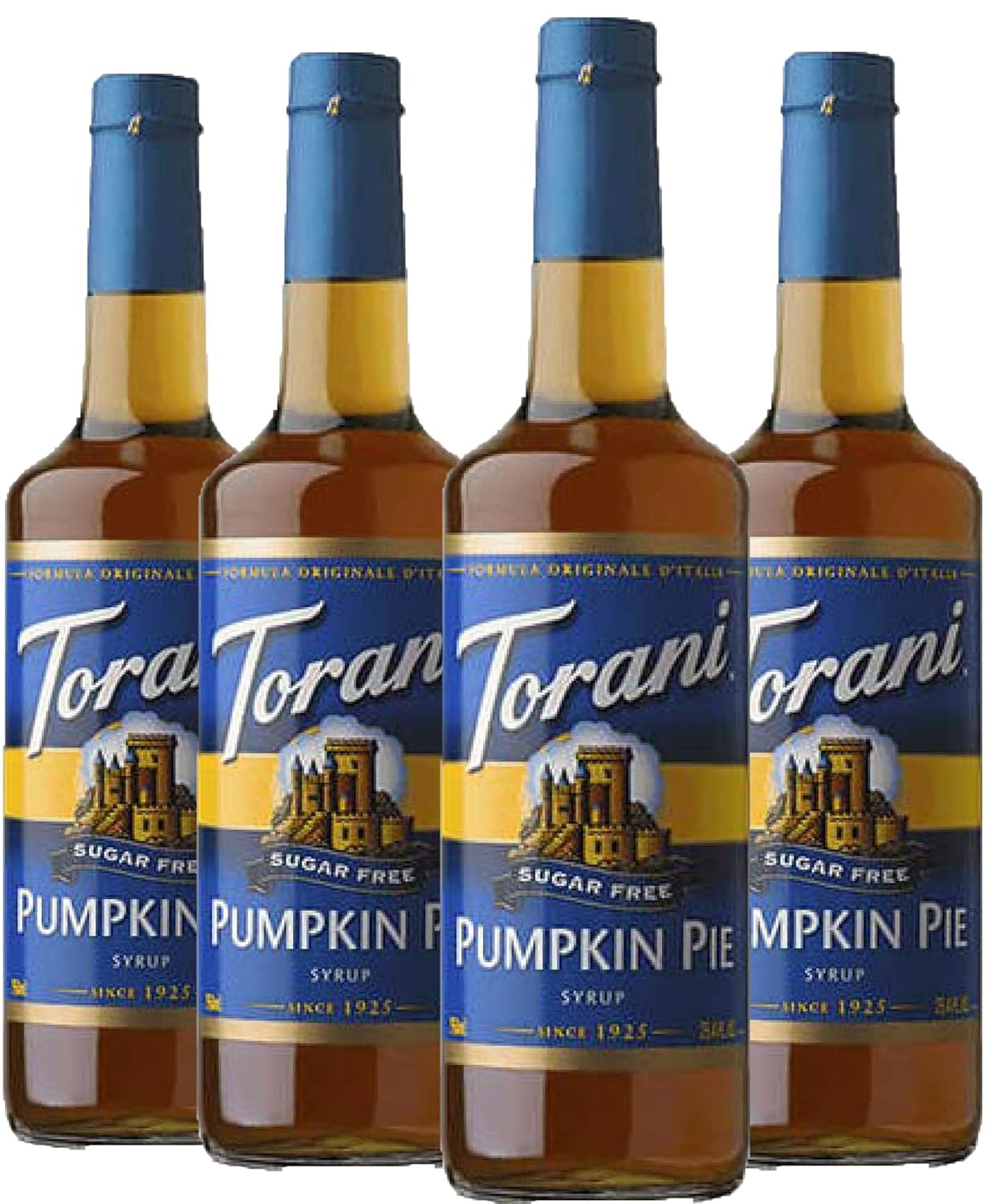 Torani Sugar-Free Syrup, Pumpkin Pie, 25.4 Fl Oz Bottle (Pack Of 4)