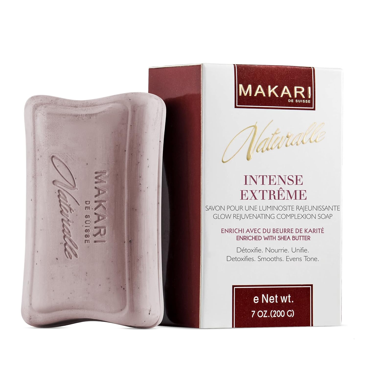 Makari Naturalle Intense Extreme Skin Brightening Soap 7Oz. – Exfoliating, Purifying; Glow Rejuvenating Bar Soap With Shea Butter; Spf 15– Anti-Aging Cleansing For Dark Spots, Acne Scars; Wrinkles