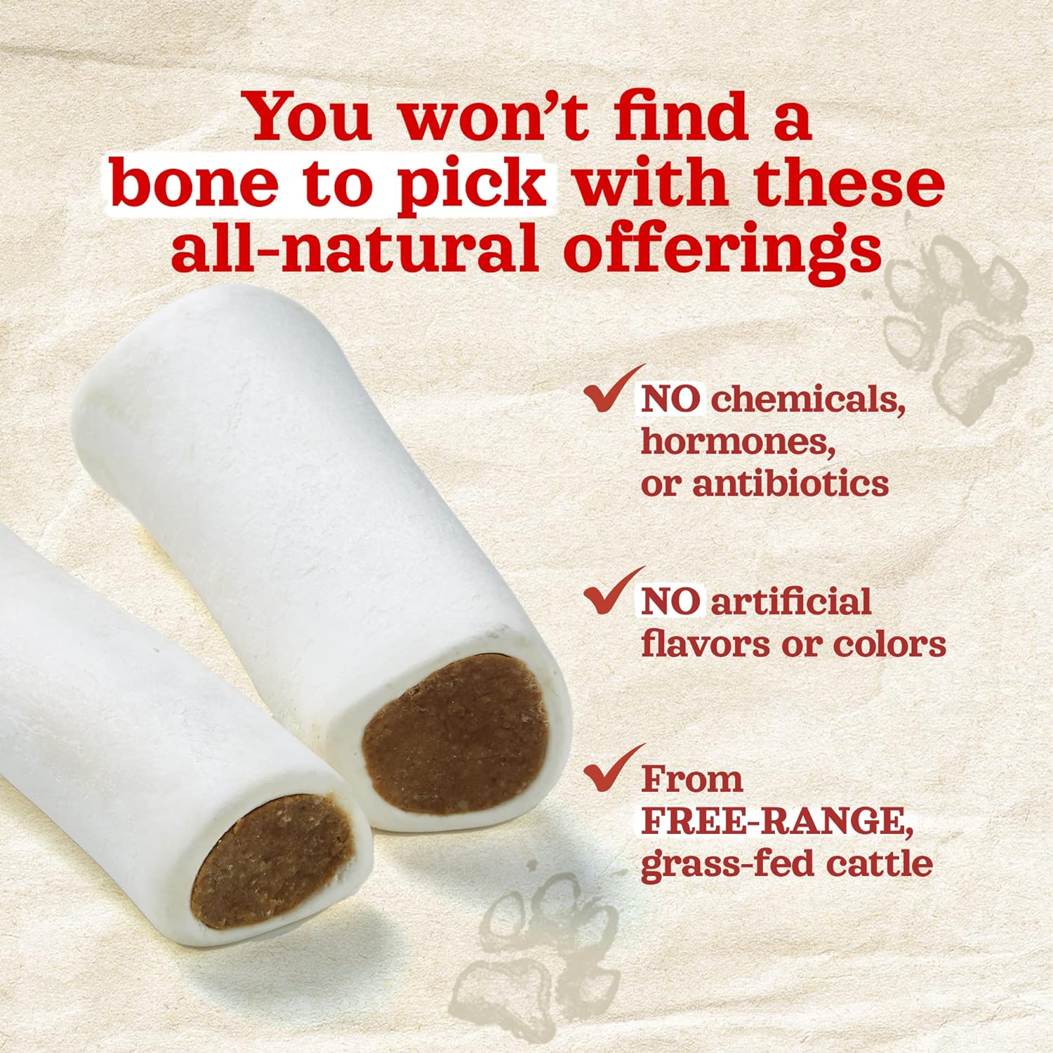 Natural Farm Peanut Butter Flavor Filled Dog Bones (5-6 Inch, 3 Pack), Limited Ingredient Stuffed Dental Dog Bone Treats for Small, Medium and Large Dogs : Pet Supplies