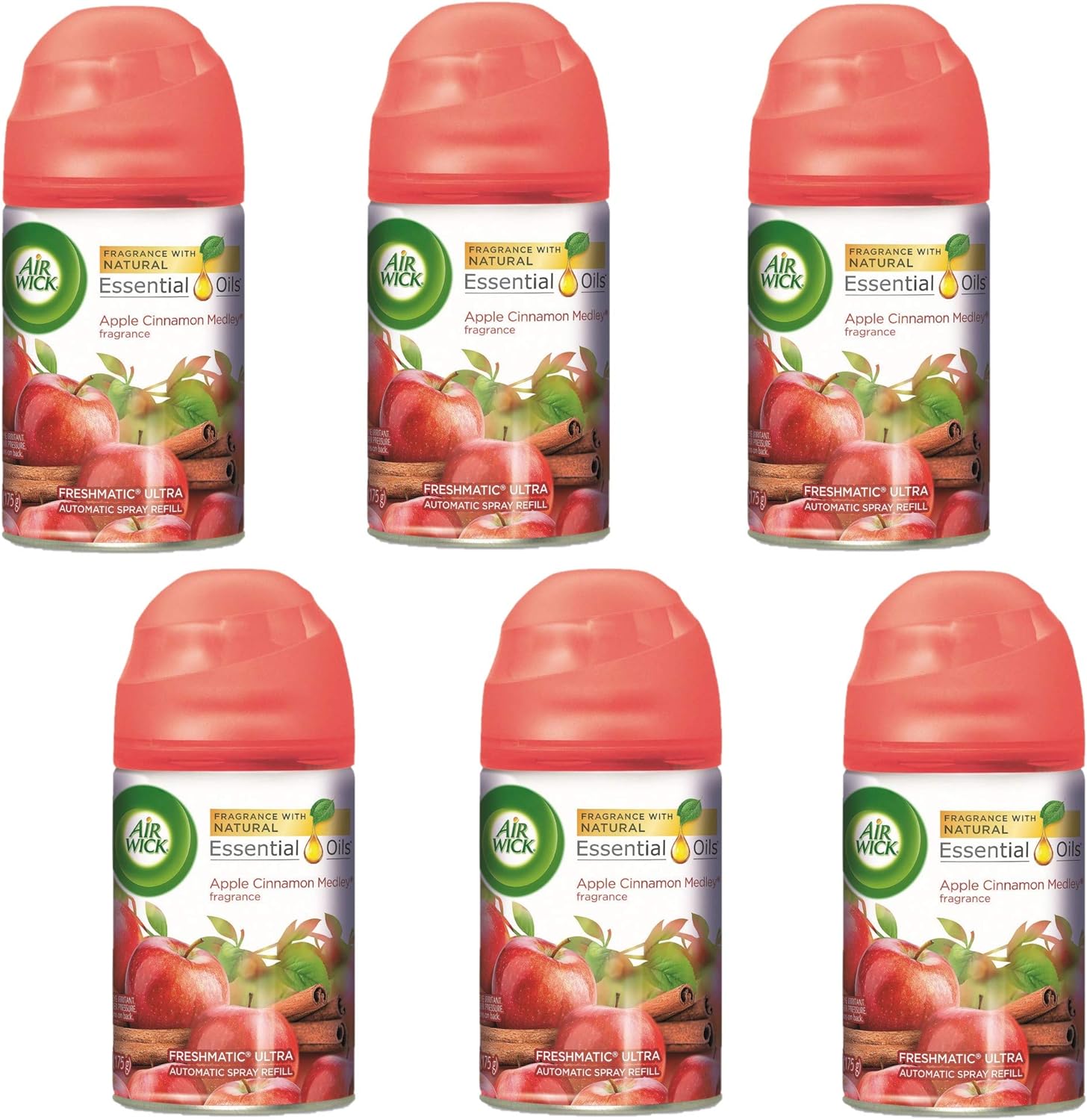 Air Wick Freshmatic Automatic Spray Air Freshener, Apple Cinnamon Medley Scent, 1 Refill, 6.17 Ounce (Pack of 6) : Health & Household