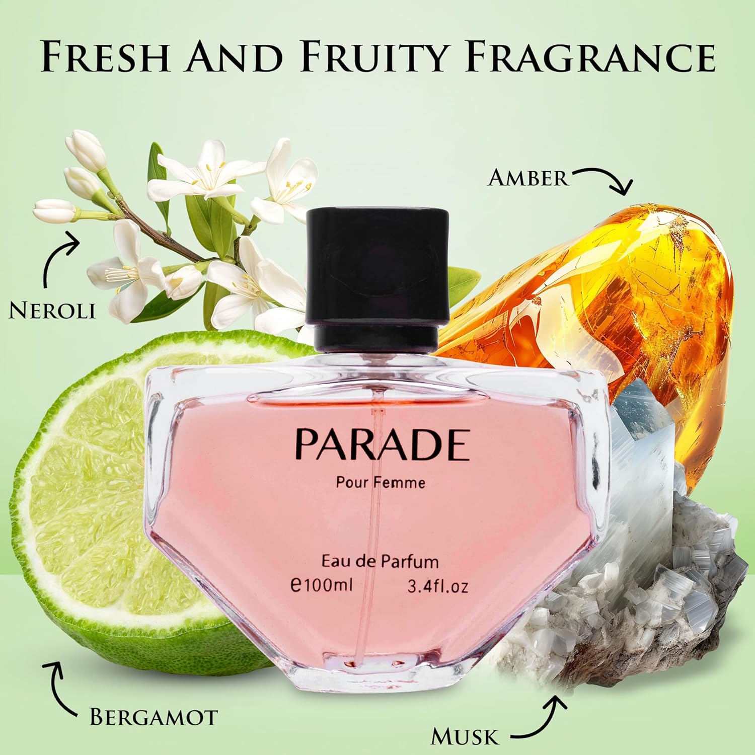 Urban Collection Parade For Women Eau De Parfum – Vegan, Cruelty-Free & Free Of Paraben – Amber & Floral Scent – Pear & Bergamot Top Notes – Bourbon Vanilla & White Musk – Elegant 100Ml Bottle : Beauty & Personal Care
