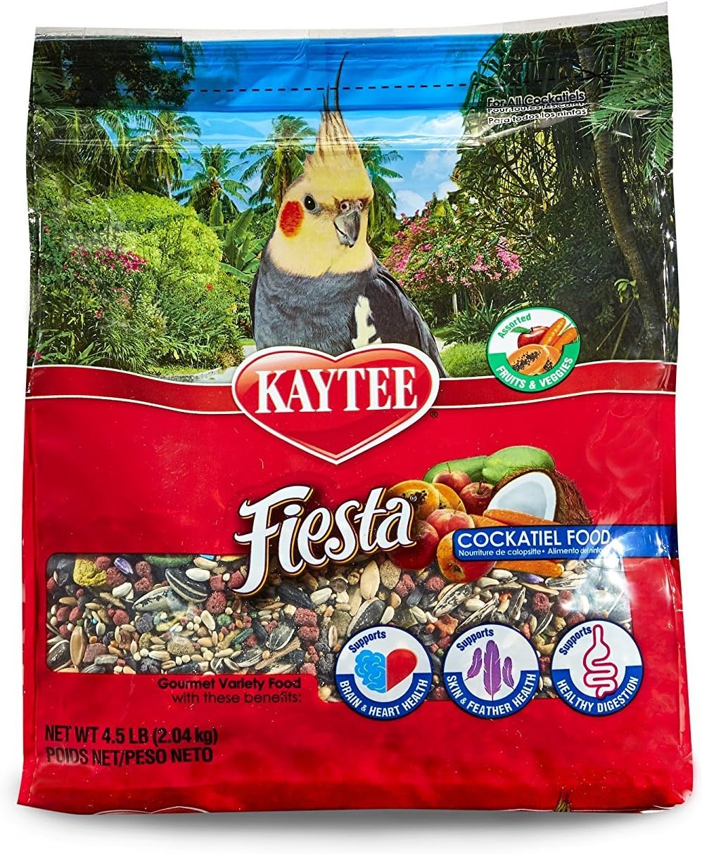 Kaytee Fiesta Cockatiel Pet Bird Food, 4.5 Pound