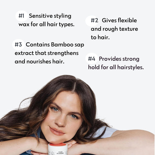 No Nothing Hair Styling Wax For Sensitive Skin - Extra Strong Hold With Flexible Finish, Paraben, Fragrance Free, Vegan, Hypoallergenic, Texturing For Damp & Dry Hair, Men & Women