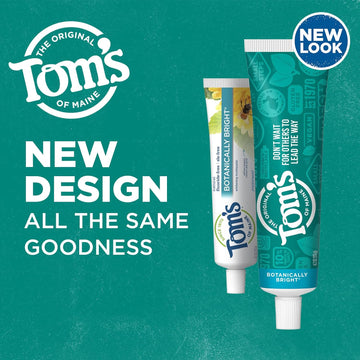 Tom's of Maine Natural Fluoride-Free SLS-Free Botanically Bright Toothpaste, Peppermint, 4.7 oz. 3-Pack (Packaging May Vary)