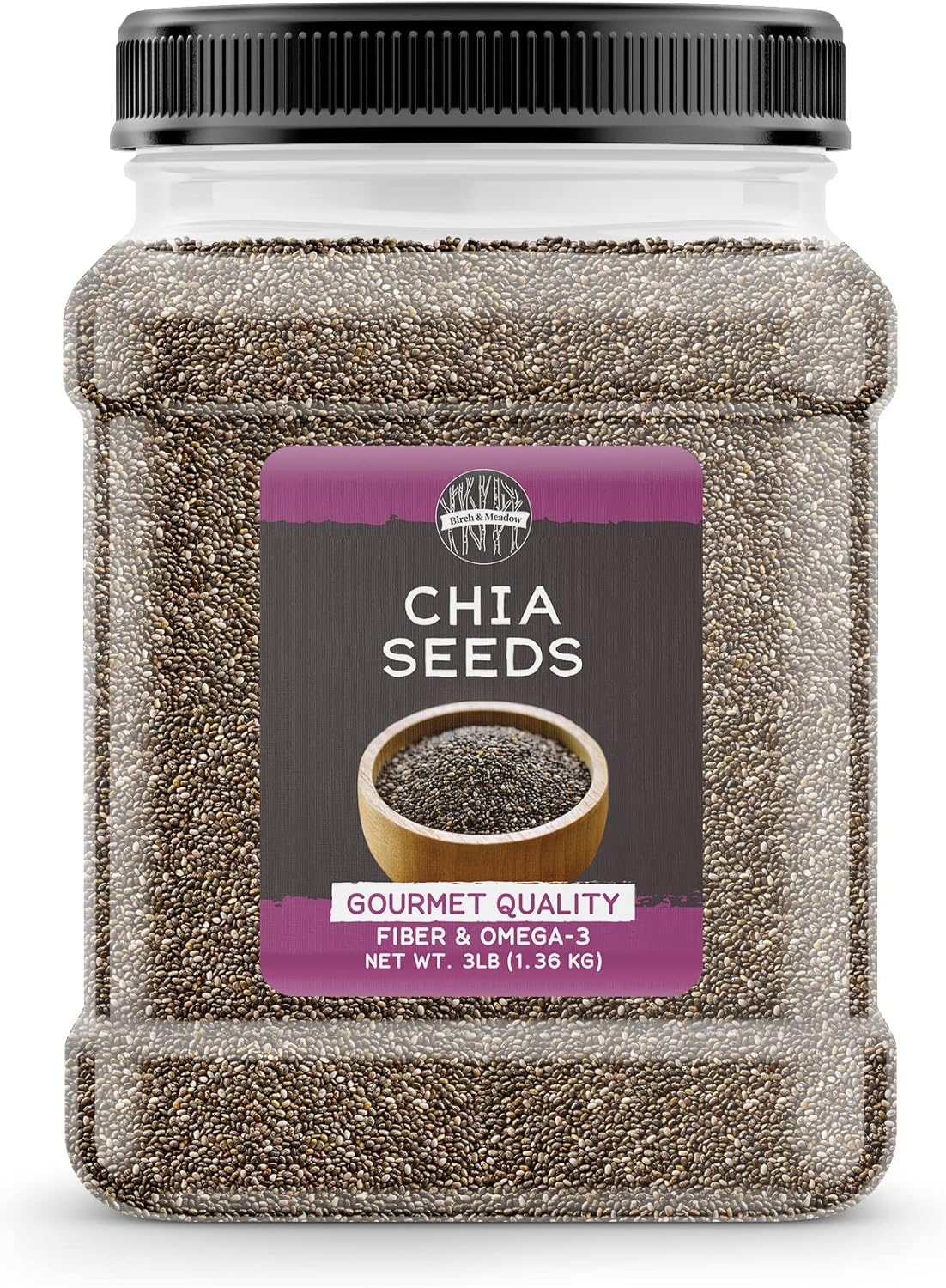 Birch & Meadow 3 Lb Of Chia Seeds, Nutty Flavor, Smoothies & Baked Goods