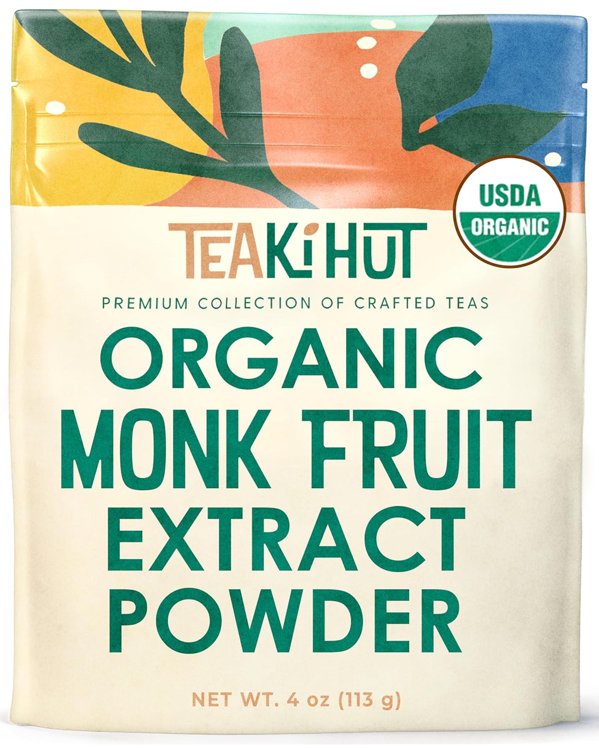 Organic Pure Monk Fruit Sweetener, No Erythritol 4Oz, 100% Monk Fruit Extract Organic Powder For Keto And Paleo Diet, No Aftertaste, Zero Calories, Zero Carbs, Pure Monk Fruit Powder, 322 Servings