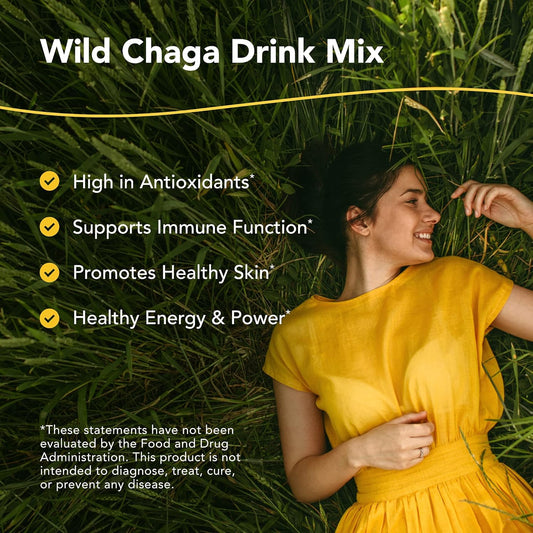 NORTH AMERICAN HERB & SPICE ChagaMilk Drink Mix - 3.5 oz. - Adaptogen, Adrenal Support, Endurance & Stamina - Chaga Wild Mushroom Powder, Whole Food Herbs - Non-GMO - 36 Servings