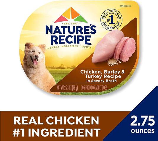 Nature'S Recipe Wet Dog Food, Chicken & Turkey In Broth Recipe, 2.75 Ounce Cup (Pack Of 12)