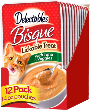 Hartz Delectables Bisque Tuna & Veggie Lickable Cat Treat, 12 Count