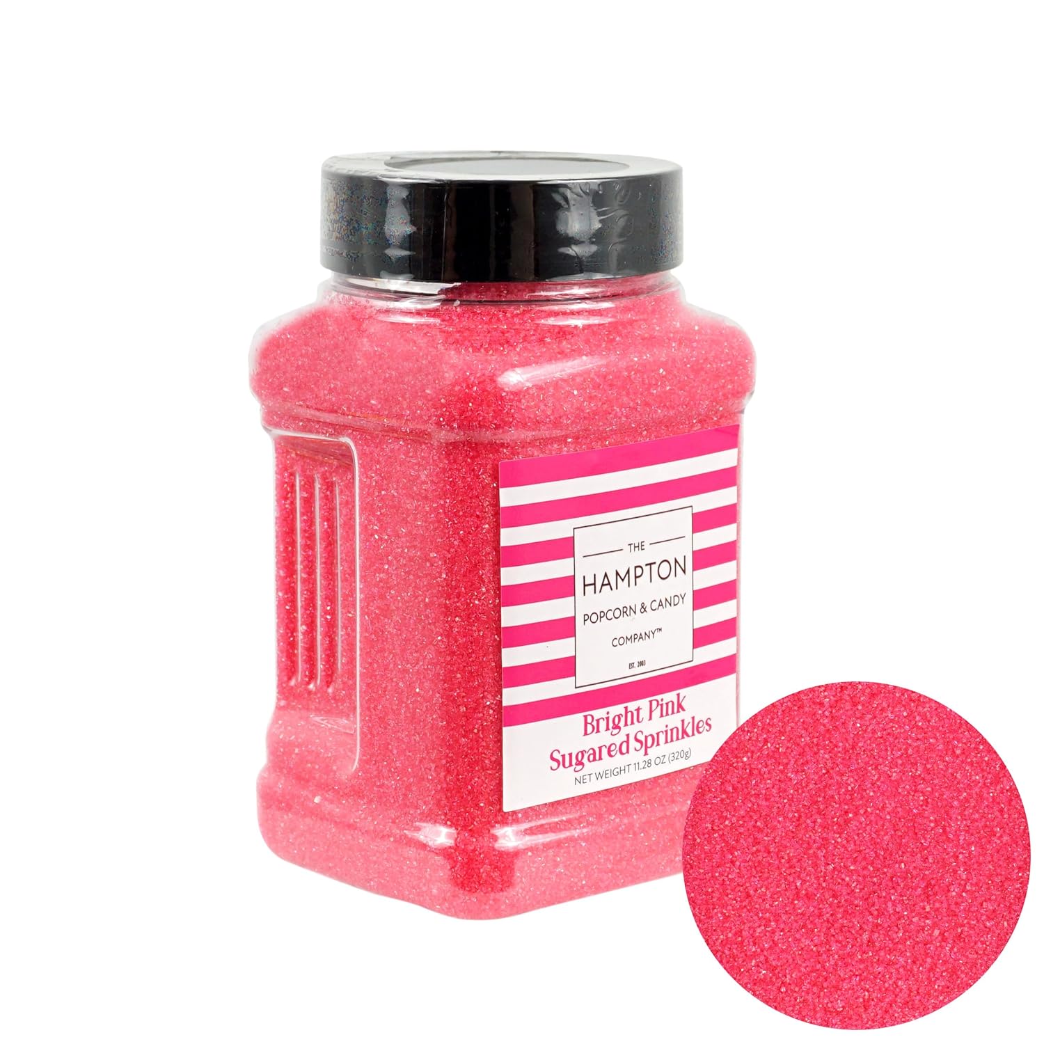 Hot Pink Sprinkles 11.28 Oz, Sanding Sugar Bright Pink, Pink Rimming Sugar, Sugar Sprinkles, Sanding Sugar For Cookie Decorating, Sanding Sugar For Baking, The Hampton Candy Company : Grocery & Gourmet Food
