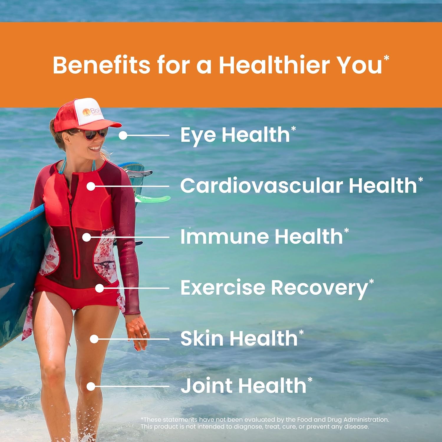 NUTREX HAWAII BioAstin Hawaiian Astaxanthin - 12mg, 50 Softgels - Farm-Direct Premium Antioxidant Supplement to Support Eye, Skin, Joint & Immune System Health - Non-GMO & Gluten-Free : Health & Household
