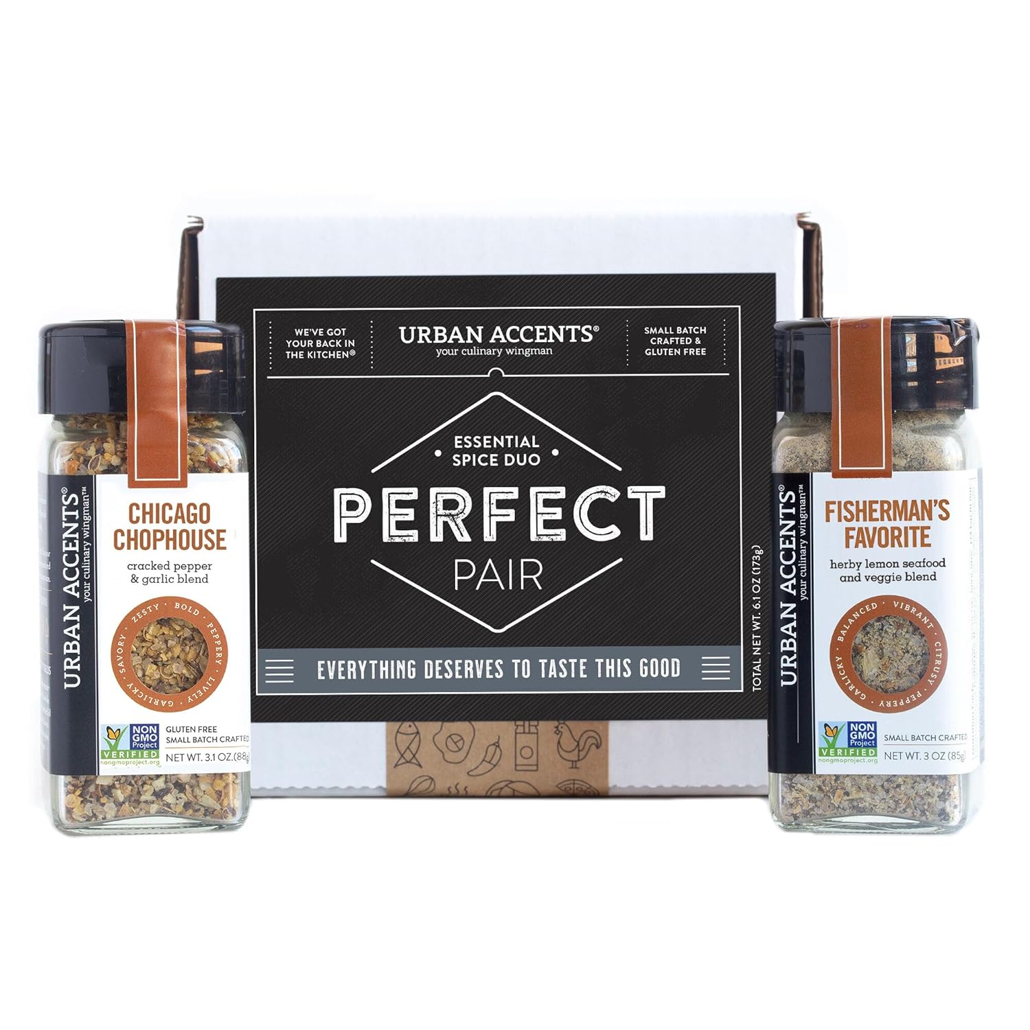 Urban Accents PERFECT PAIR, Essential Gourmet Spices Gift Set (Set of 2) - Two All Natural Versatile Spice Blends Perfect for any Meal