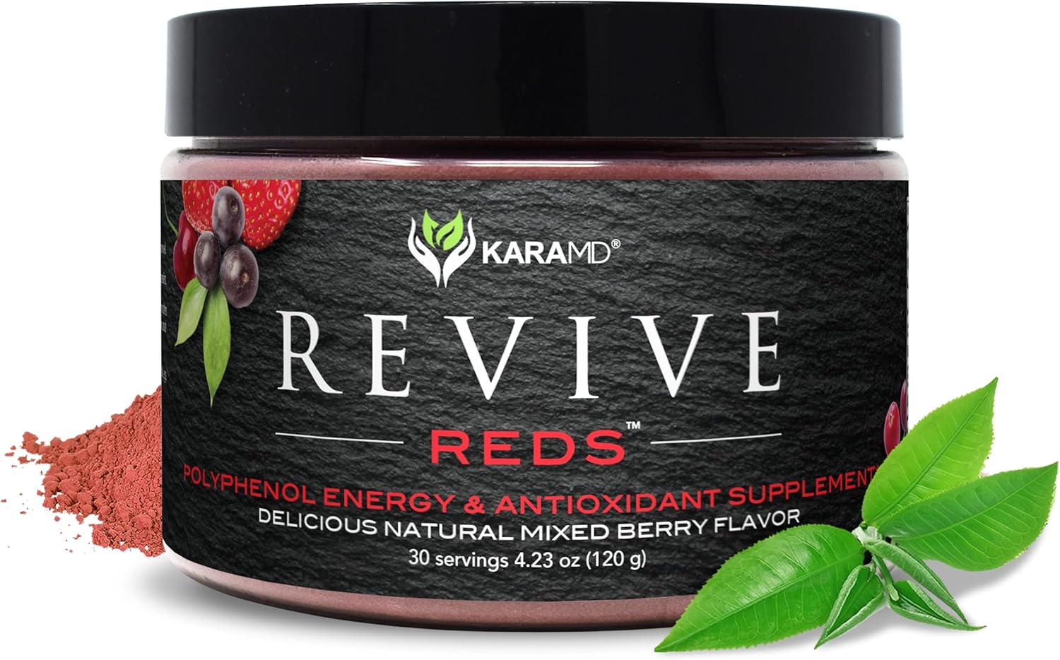 Karamd Revive Reds | Delicious Polyphenol Energy Booster Supplement | Vegan Friendly, Gluten Free & Non-Gmo Superfood Powder | Antioxidants, Shilajit & Enzymes (30 Concentrated Servings)