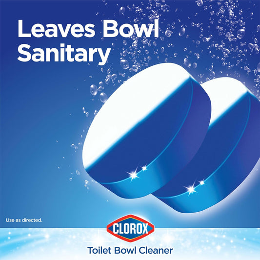 Clorox Ultra Clean Toilet Tablets Bleach & Blue, Rain Clean, 4 Ct (Package May Vary)