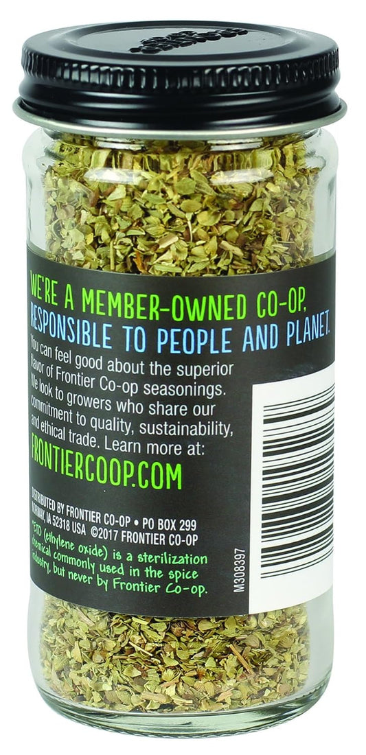 Frontier Co-Op Oregano Leaf, 0.38 Ounce Jar, Great On Pizza, Italian & Mexican Fare, Kosher