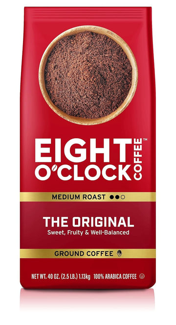 Eight O'Clock Coffee The Original, 40 Ounce (Pack Of 1) Medium Roast Ground Coffee 100% Arabica, Sweet, Fruity, Well Balanced