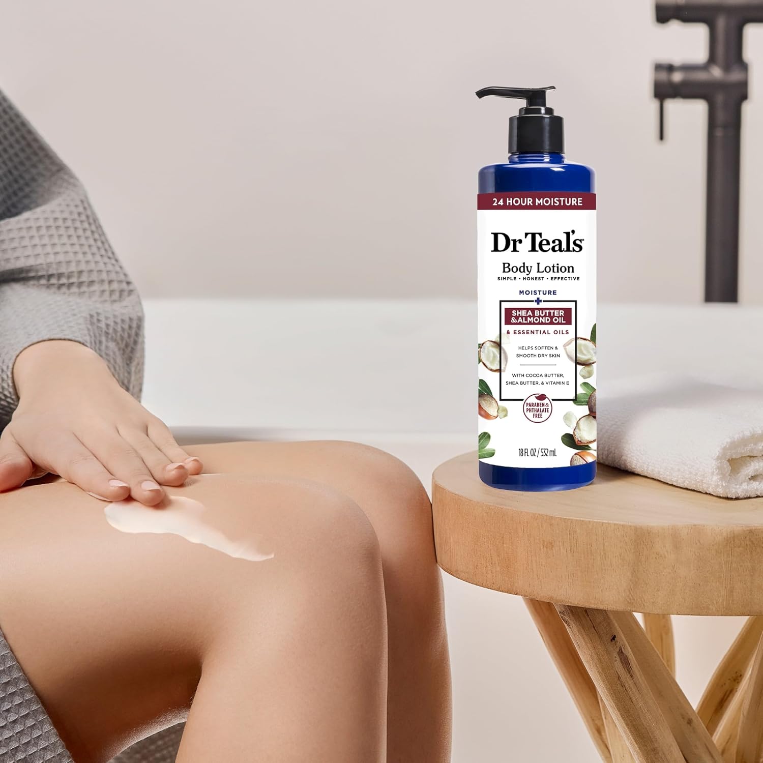 Dr Teal's Body Lotion, Shea Butter & Almond, 18 oz (Pack of 3) : Beauty & Personal Care