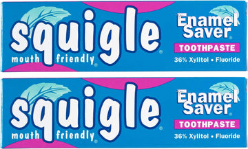 Squigle Enamel Saver Toothpaste (Canker Sore Prevention & Treatment) Prevents Cavities, Perioral Dermatitis, Bad Breath, Chapped Lips - 2 Pack