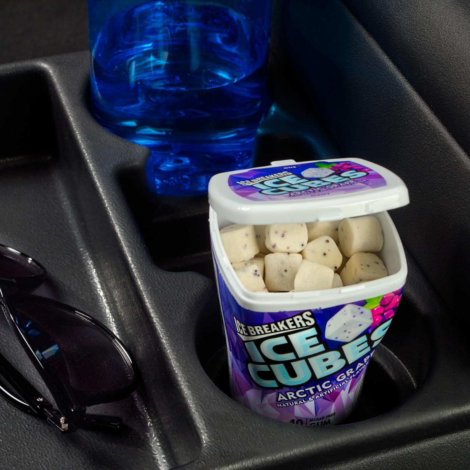 Ice Breakers Ice Cubes Arctic Grape Sugar Free Chewing Gum Bottles, 3.24 Oz (6 Count, 40 Pieces)