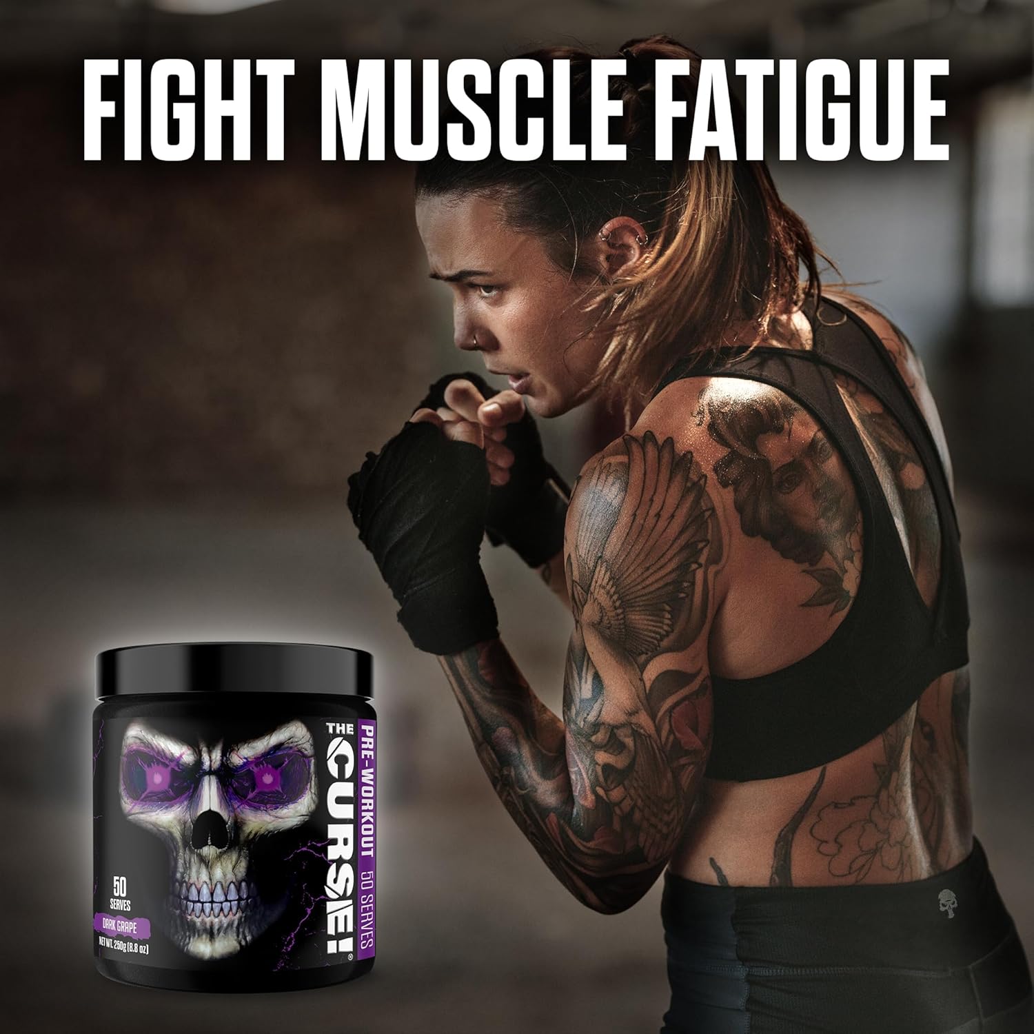 Jnx Sports The Curse! Pre Workout Powder For Men & Women, Caffeine, Beta-Alanine, Creatine, L-Citrulline, 50 Servings, Dark Grape Flavor – Boost Energy, Strength & Focus : Health & Household
