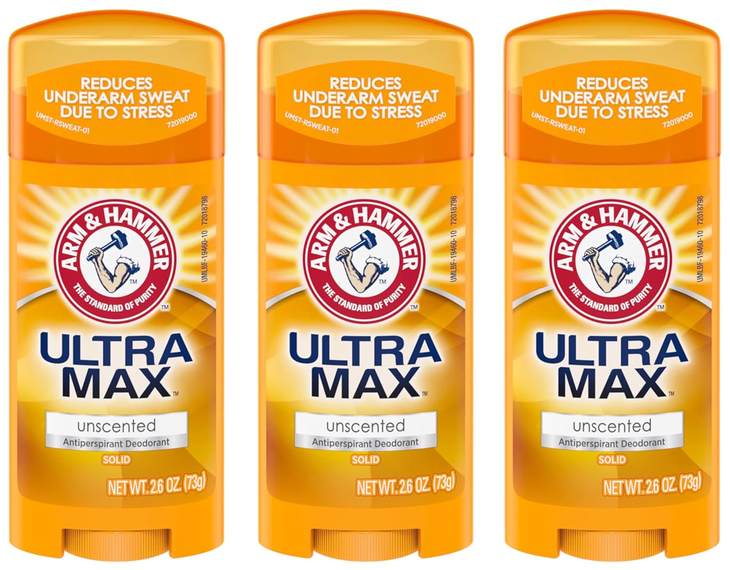 Arm & Hammer Ultramax Anti-Perspirant Deodorant Solid Unscented 2.60 Oz (Pack Of 3)
