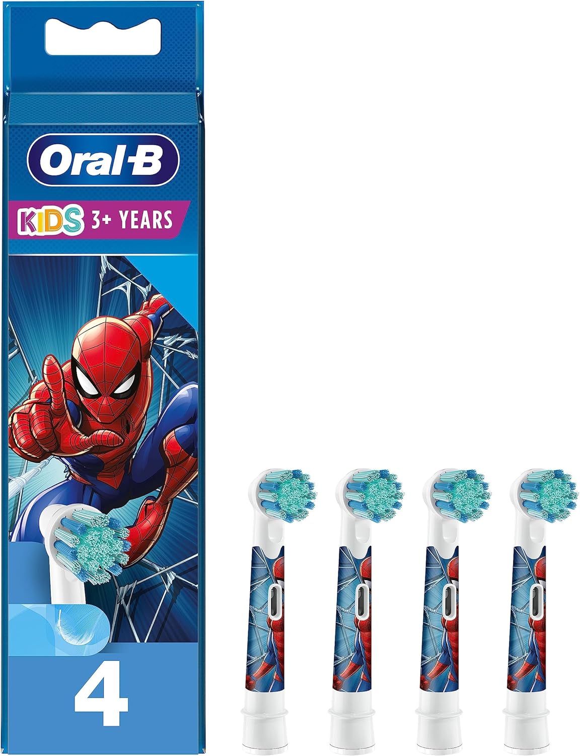 Oral-B Kids Electric Tootbrush Brush Heads Designed By Braun, 4 Brush Heads, For Ages 3+