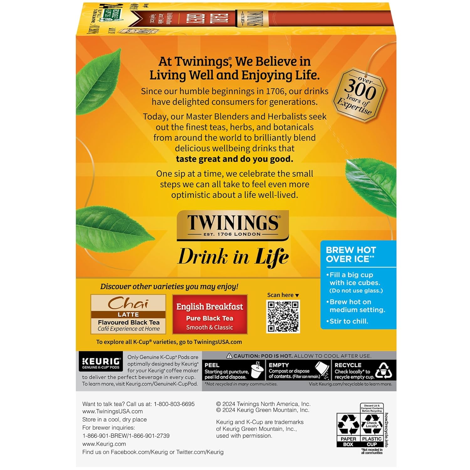 Twinings Earl Grey Black Tea K-Cup Pods For Keurig, 24 Count (Pack Of 1), Flavoured With Citrus And Bergamot, Caffeinated, Enjoy Hot Or Iced | Packaging May Vary