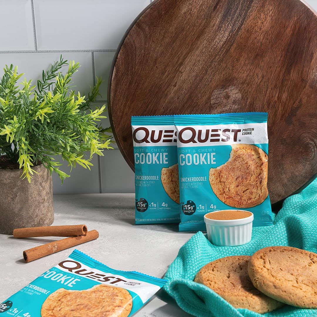 Quest Nutrition Snickerdoodle Protein Cookie, High Protein, Low Carb, Gluten Free, 12Count