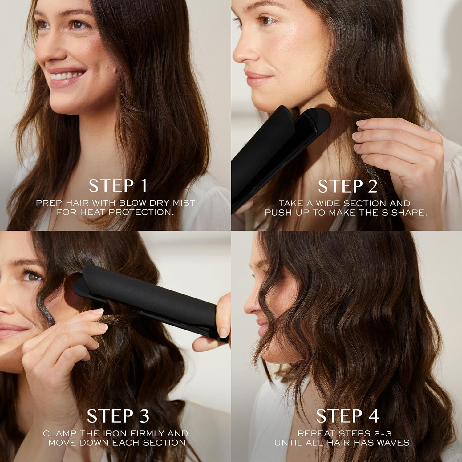 Kristin Ess Hair 3-In-One Ceramic Flat Iron Hair Straightener for Straightening, Waving + Curling, Soft Heat Technology for Smoothing + Frizz Control, Dual Voltage, Auto Shut-Off : Beauty & Personal Care