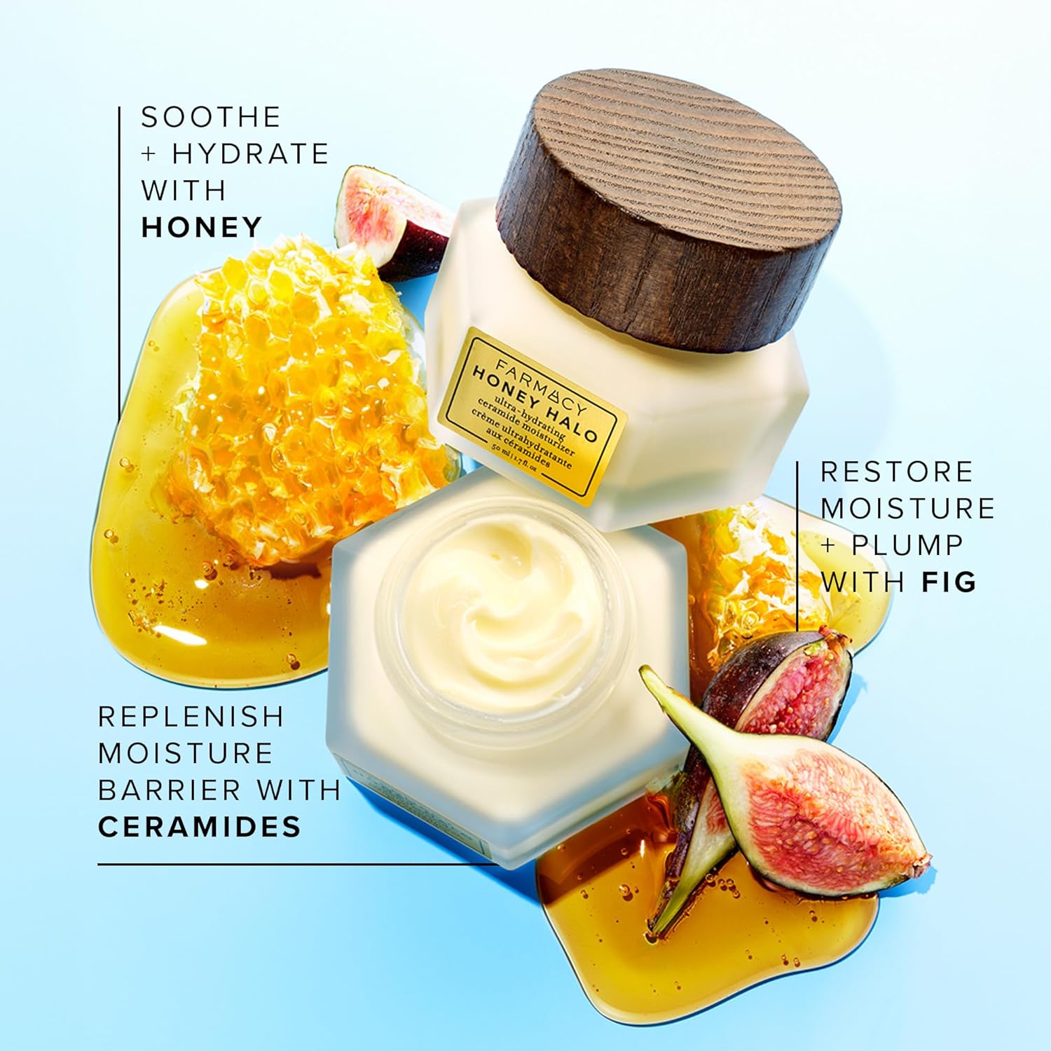 Farmacy Ceramide Face Moisturizer - Honey Halo Hydrating Facial Moisturizer For Dry Skin - Plumps, Soothes + Restores Skin With Potent Ceramides + Buckwheat Honey For A Dewy, Healthy Glow (50Ml) : Beauty & Personal Care