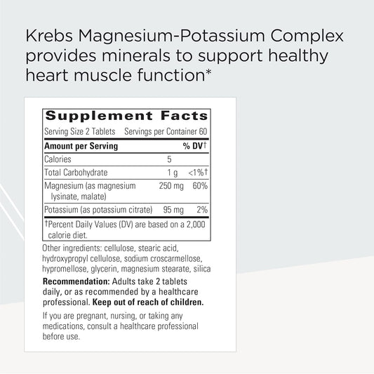 Integrative Therapeutics Krebs Magnesium-Potassium Complex - Healthy Heart Muscle Support* - Muscle Support Supplement With Magnesium Citrate, Potassium Citrate & Magnesium Malate* - 120 Tablets