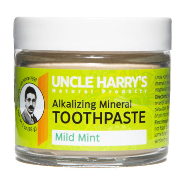 Uncle Harry's Mild Mint Remineralizing Toothpaste | Natural Whitening Toothpaste Freshens Breath & Promotes Enamel | Vegan Fluoride Free Toothpaste