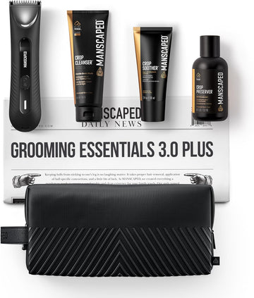 Manscaped® Grooming Essentials 3.0 Plus Routine With The Lawn Mower® 3.0 Plus Men'S Groin Hair Trimmer, Crop Preserver® Ball Deodorant, Crop Cleanser®, Crop Soother™ Aftershave, Shed 2.0 Toiletry Bag