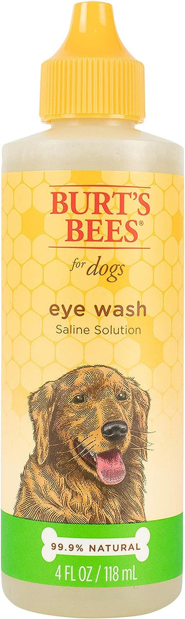 Burt's Bees for Pets Dogs Natural Eye Wash with Saline Solution | Eye Wash Drops for Dogs Or Puppies | Eliminate Dirt and Debris from Dog Eyes with Dog Eye Rinse, 4oz, YELLOW, 4 Fl Oz (Pack of 1)