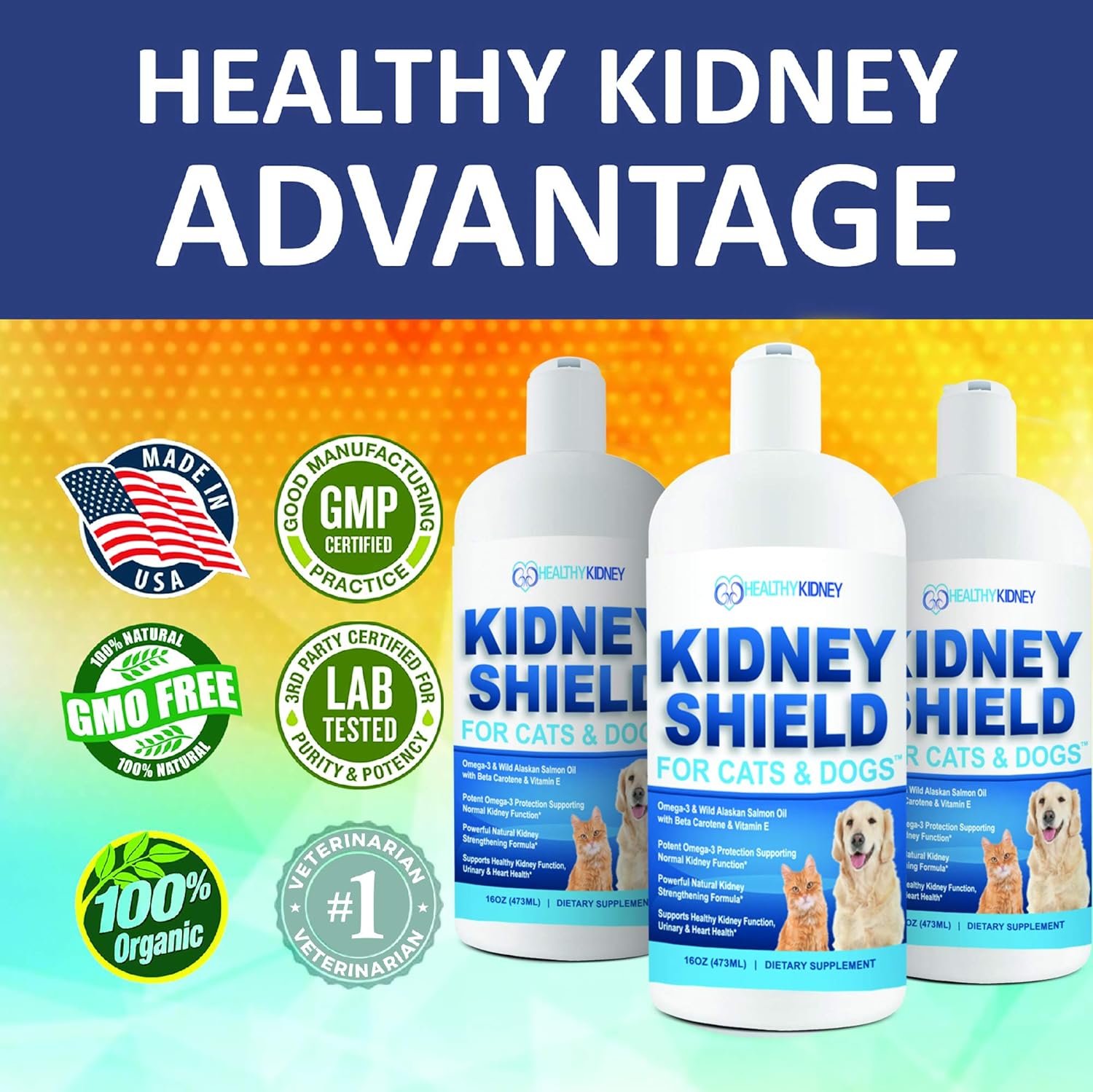 Dog and Cat Kidney Support, Canine Feline Renal Health Support Supplement For Normal Kidney Function, Creatinine, Detox, Urinary Track Cleansing, Best Kidney Stuff, Improve Pets Alive an Kidney Health : Pet Supplies