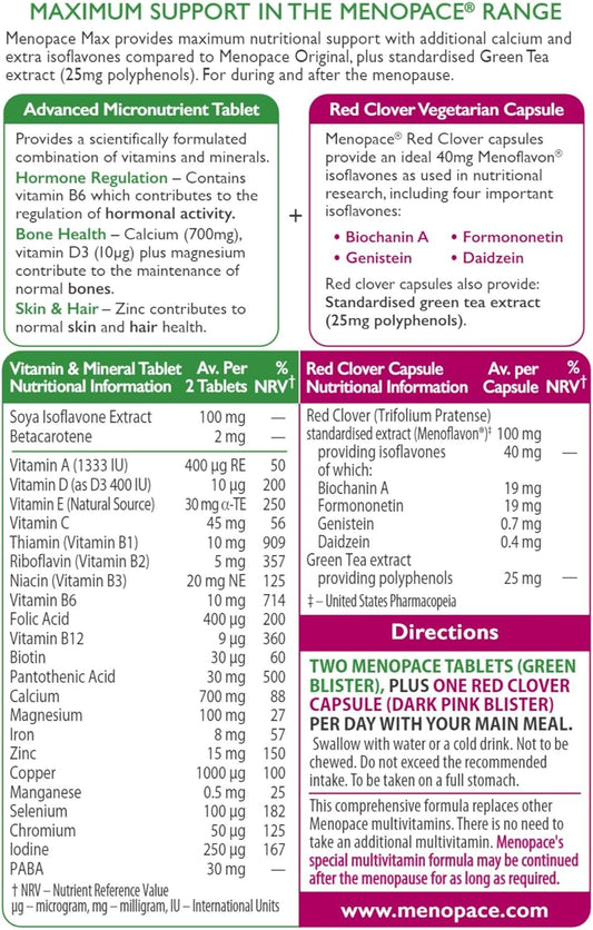 Menopace by Vitabiotics Max Capsules & Tablets x 84