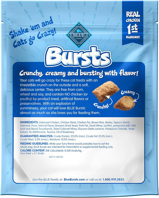 Blue Buffalo Bursts Crunchy Cat Treats, Chicken 5-oz Bag
