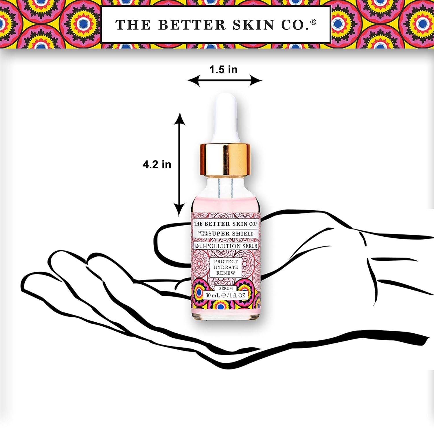 Mirakle Cream The Better Skin Co. | Super Shield - Natural Skin Pollution Defense System | Turmeric & White Horehound | Damage Defense Face Moisturizing Oil Serum : Beauty & Personal Care