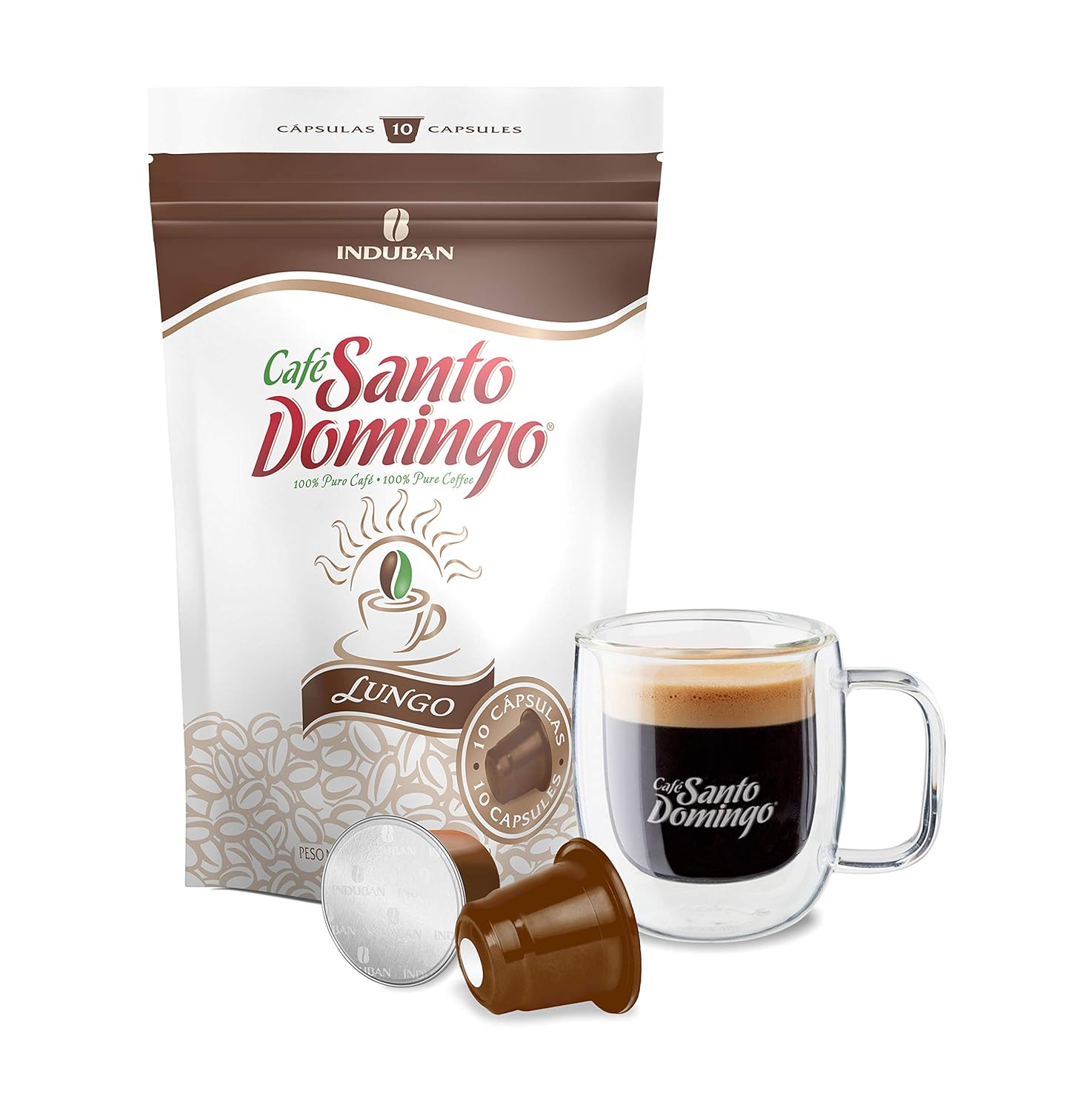 Santo Domingo Coffee Lungo Capsules - Compatible with Nespresso Original Brewers - Product from the Dominican Republic (10 Count) : Grocery & Gourmet Food