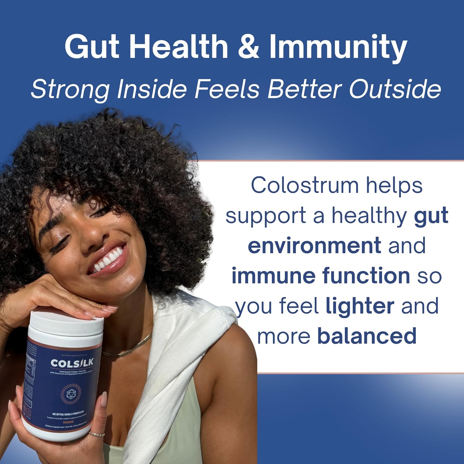 Skin Research Institute Colsilk Unflavored Hydrolyzed Collagen Powder With Colostrum And Polypodium - Skin, Hair, Nails, Gut Health And Joint Support - One Scoop Daily | 1 Month Supply : Health & Household